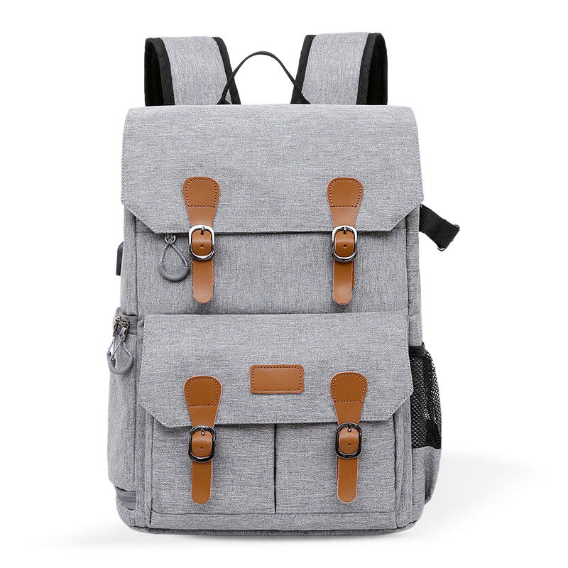 Équipement de caméra de grande capacité avec un couvercle de pluie imperméable, adapté aux caméras de 15,6 pouces et des caméras DSLR (gris foncé)