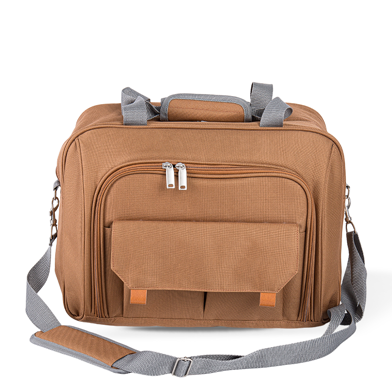 Sac à lunch pour femmes, boîte à lunch isolée pour hommes et femmes de 18L, sac réfrigéré à double couches extensible, sac fourre-tout à lunch léger, avec sac de tissu latéral (gris)
